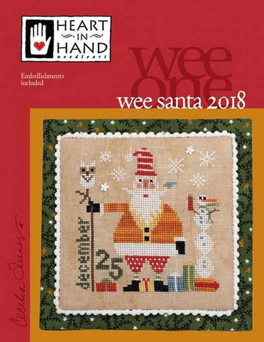Wee Santa 2018 Heart in Hand Cross Stitch Pattern