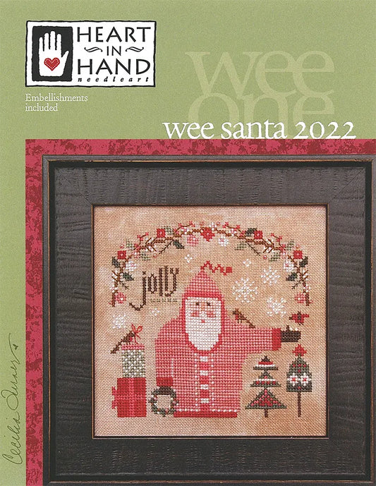 Wee Santa 2022 Heart in Hand Cross Stitch Pattern