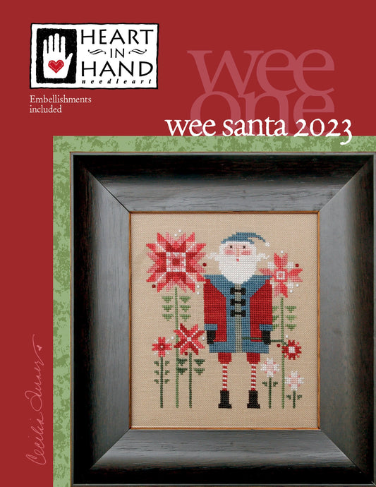 Wee Santa 2023 Heart in Hand Cross Stitch Pattern