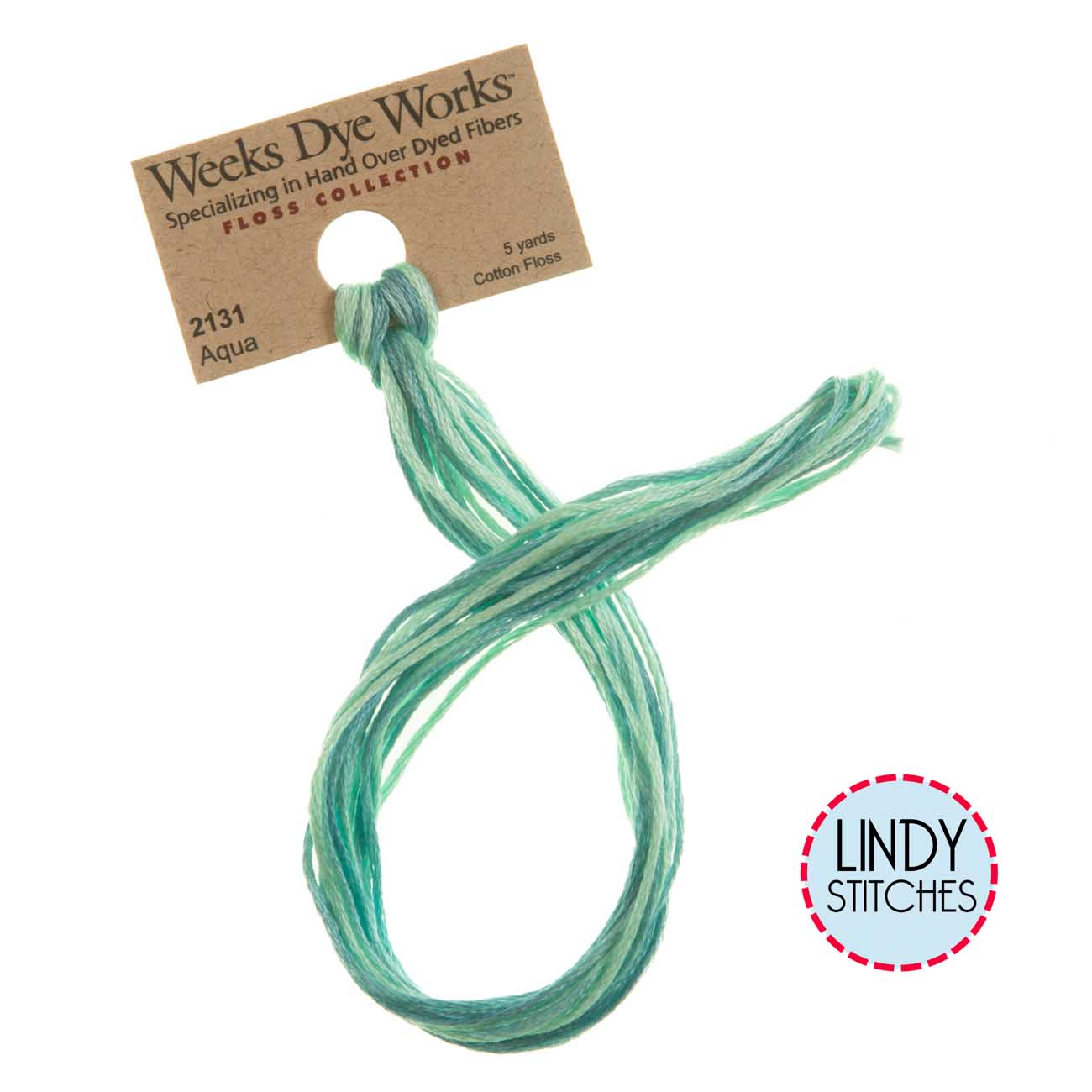 Aqua Weeks Dye Works Floss Hand Dyed Cotton Skein 2131