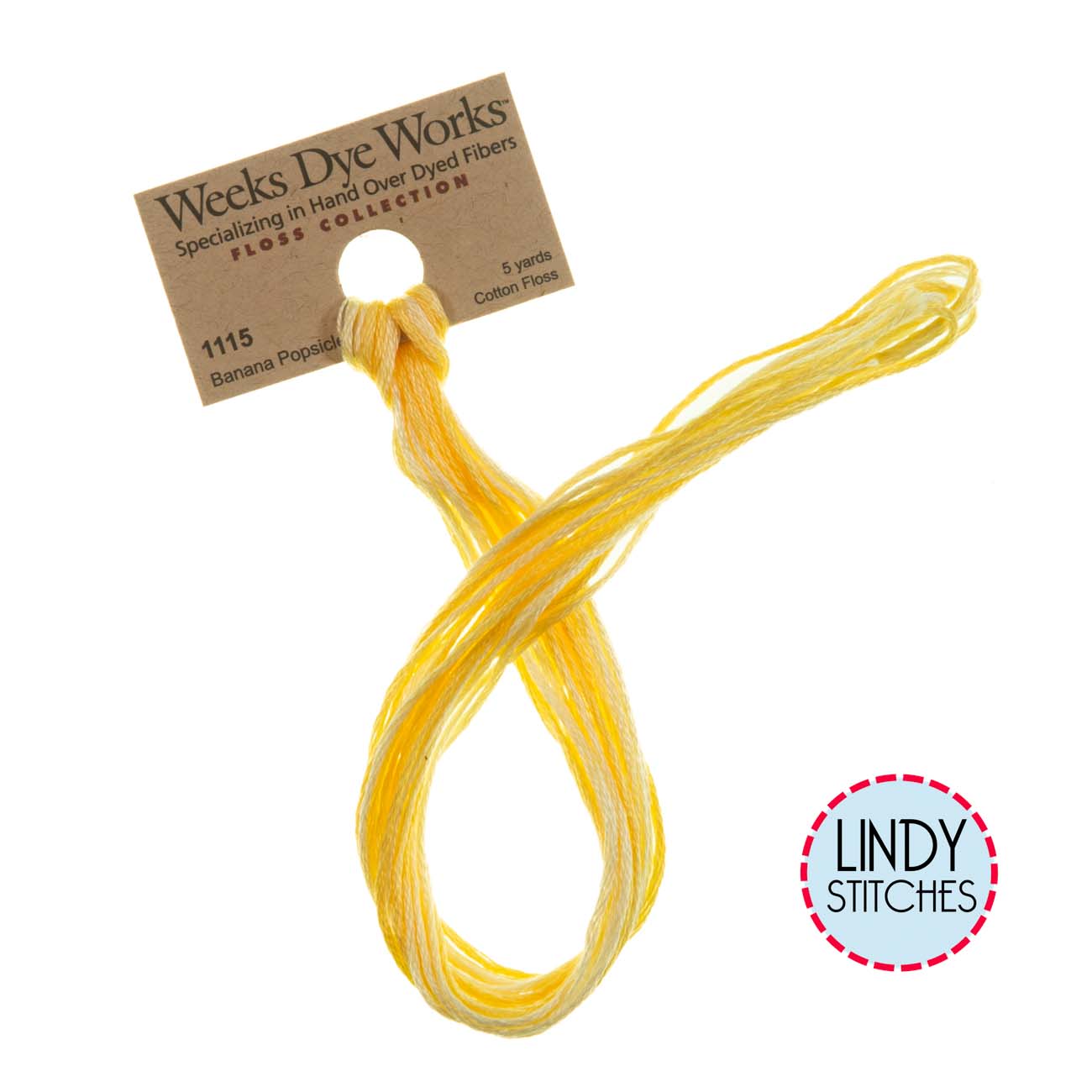 Banana Popsicle Weeks Dye Works Floss Hand Dyed Cotton Skein 1115