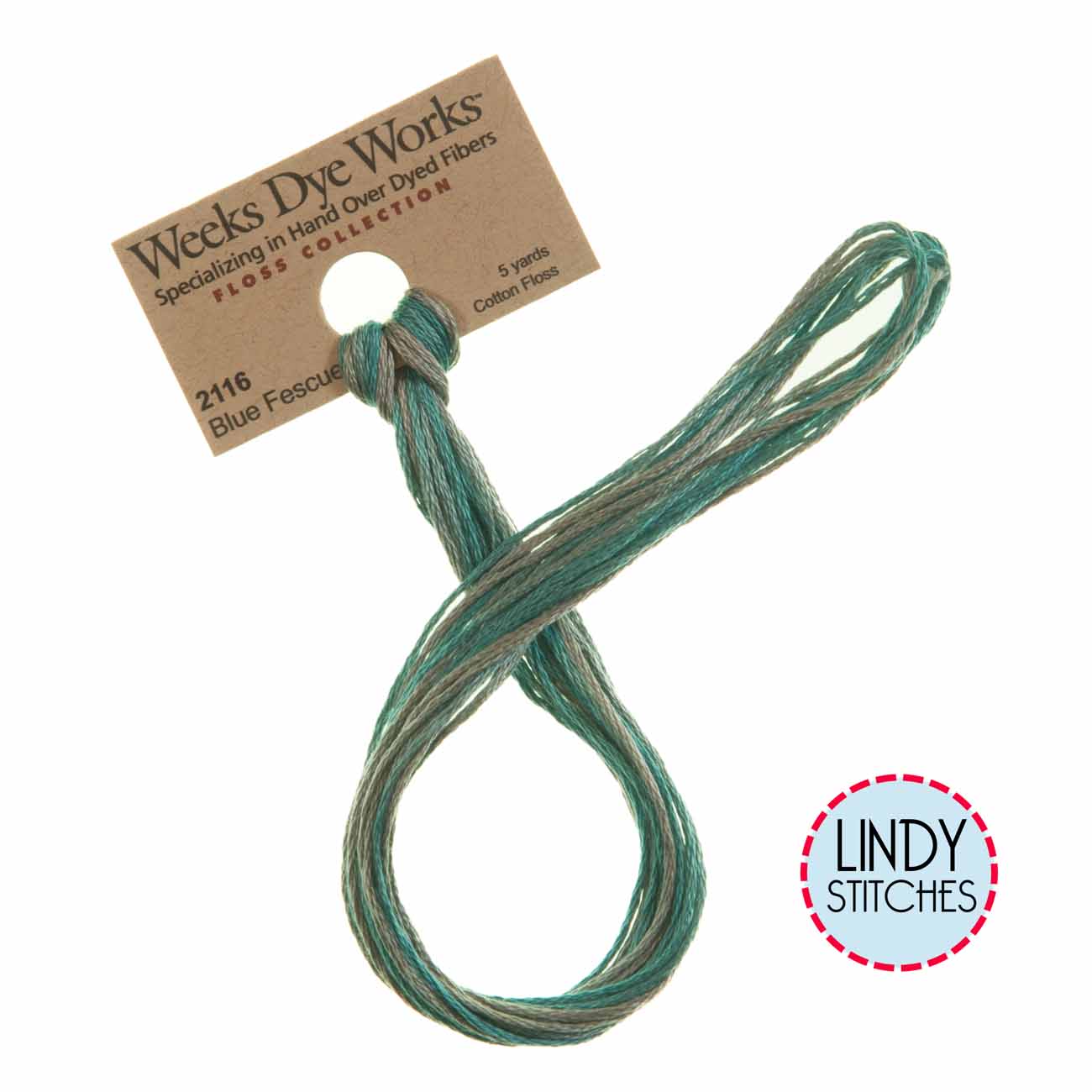Blue Fescue Weeks Dye Works Floss Hand Dyed Cotton Skein 2116