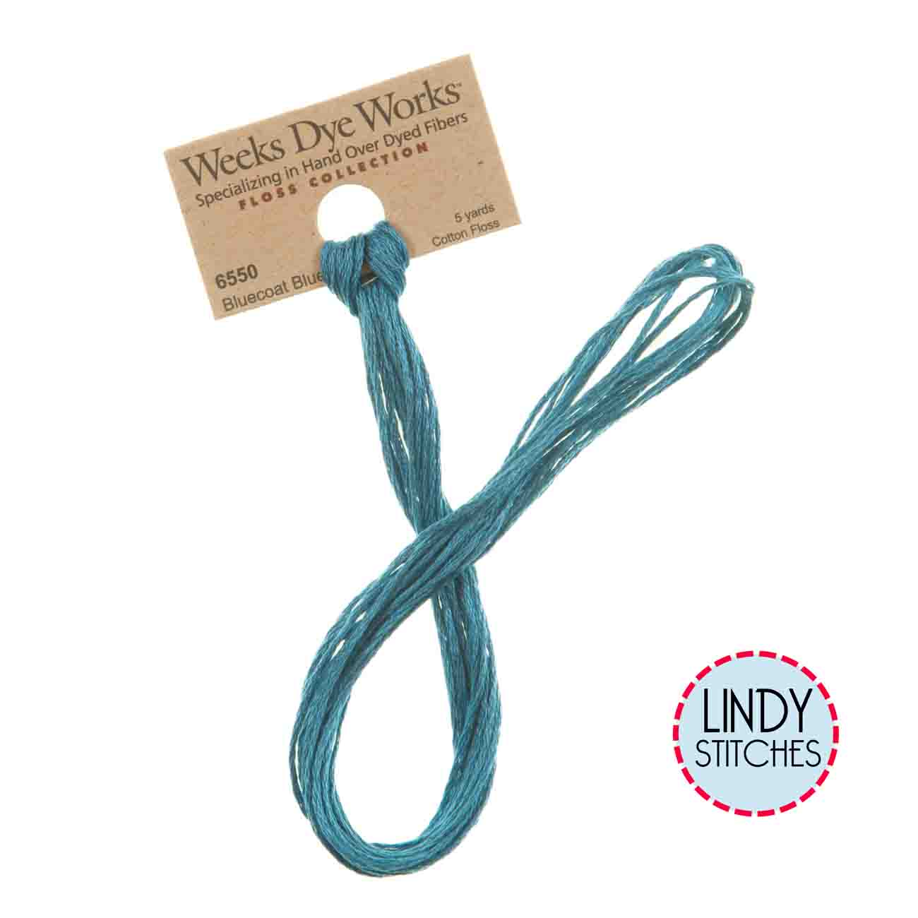 Bluecoat Blue Weeks Dye Works Floss Hand Dyed Cotton Skein 6550