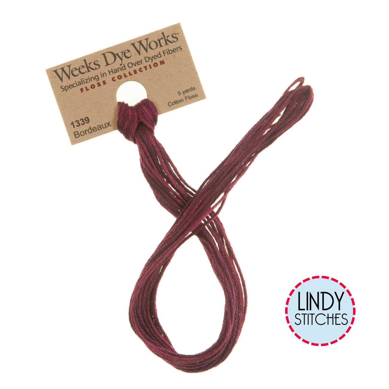 Bordeaux Weeks Dye Works Floss Hand Dyed Cotton Skein 1339