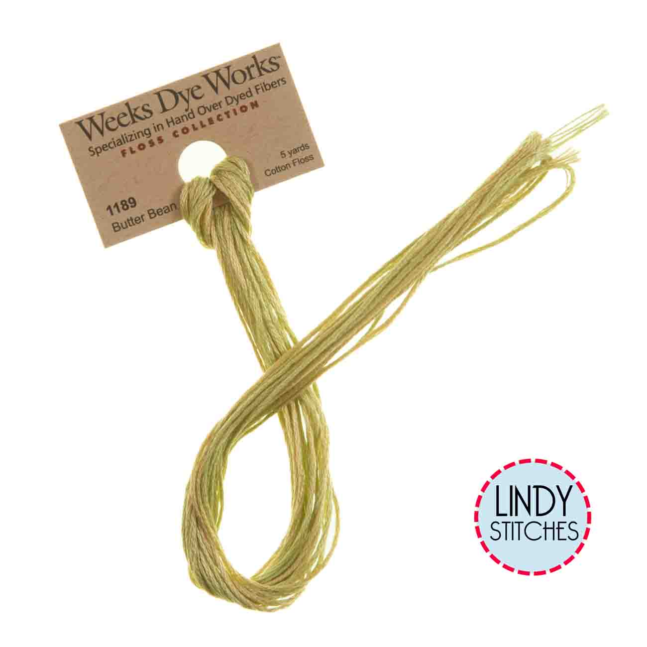 Butter Bean Weeks Dye Works Floss Hand Dyed Cotton Skein 1189