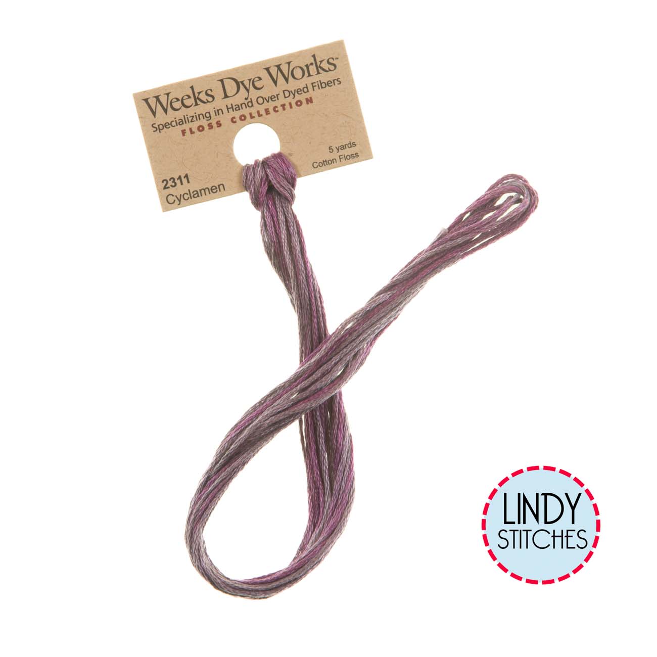 Cyclamen Weeks Dye Works Floss Hand Dyed Cotton Skein 2311