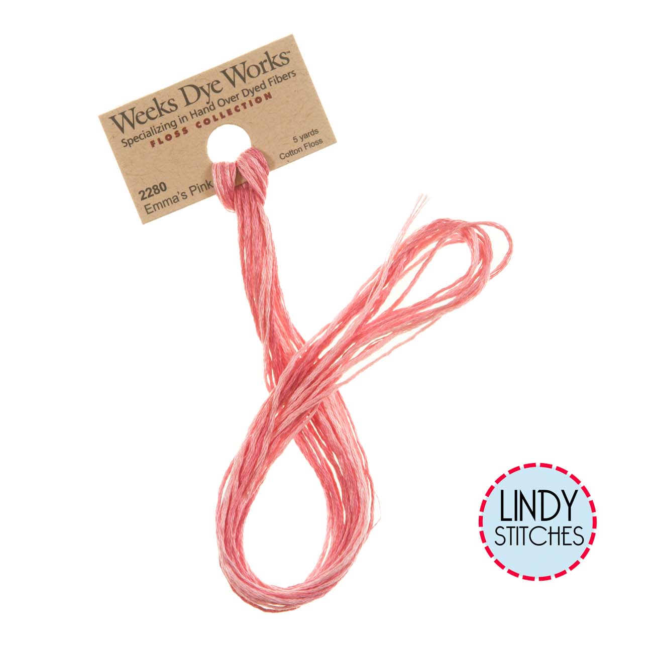 Emma's Pink Weeks Dye Works Floss Hand Dyed Cotton Skein 2280