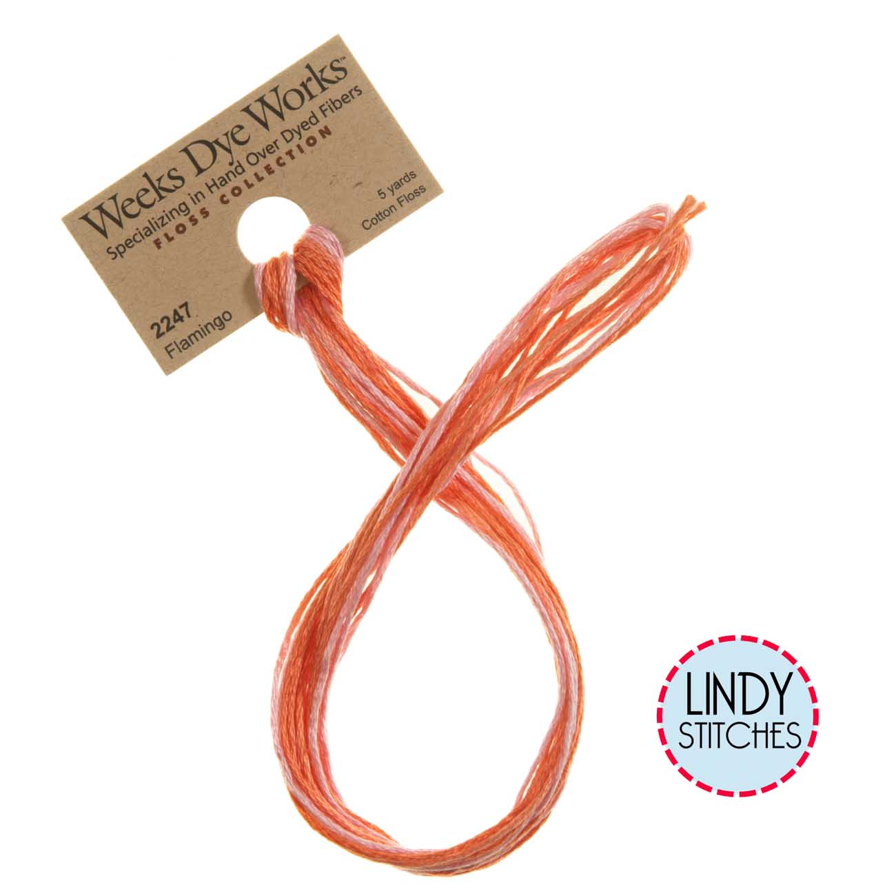 Flamingo Weeks Dye Works Floss Hand Dyed Cotton Skein 2247