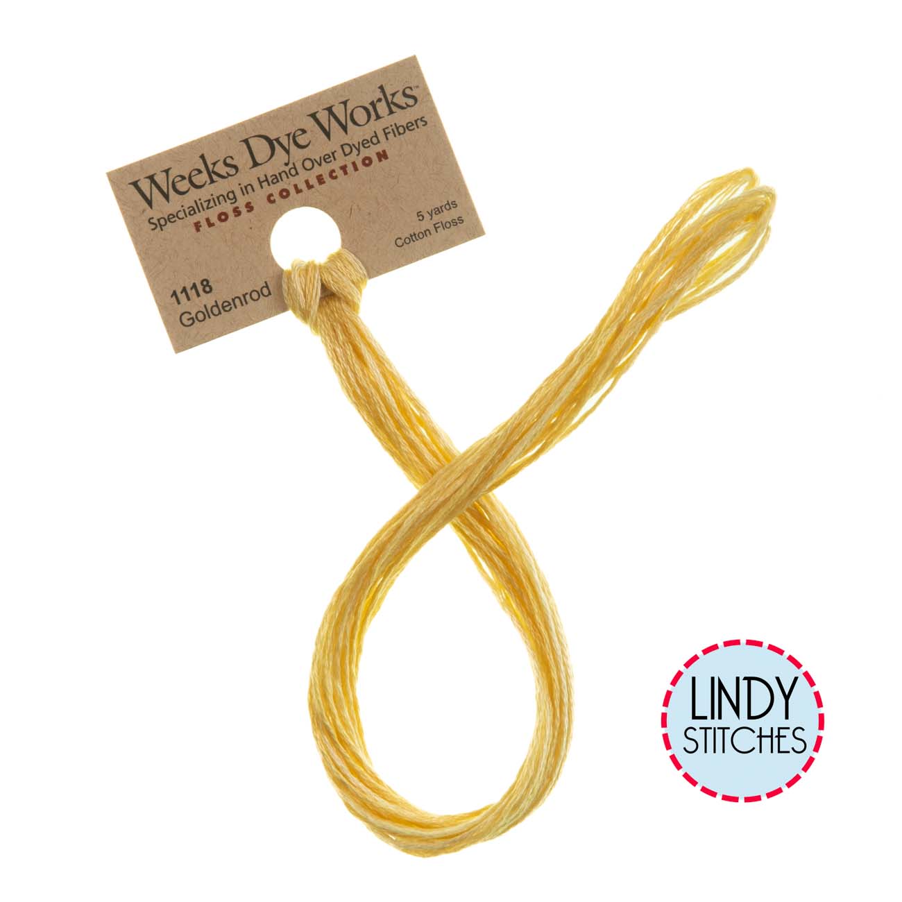 Goldenrod Weeks Dye Works Floss Hand Dyed Cotton Skein 1118