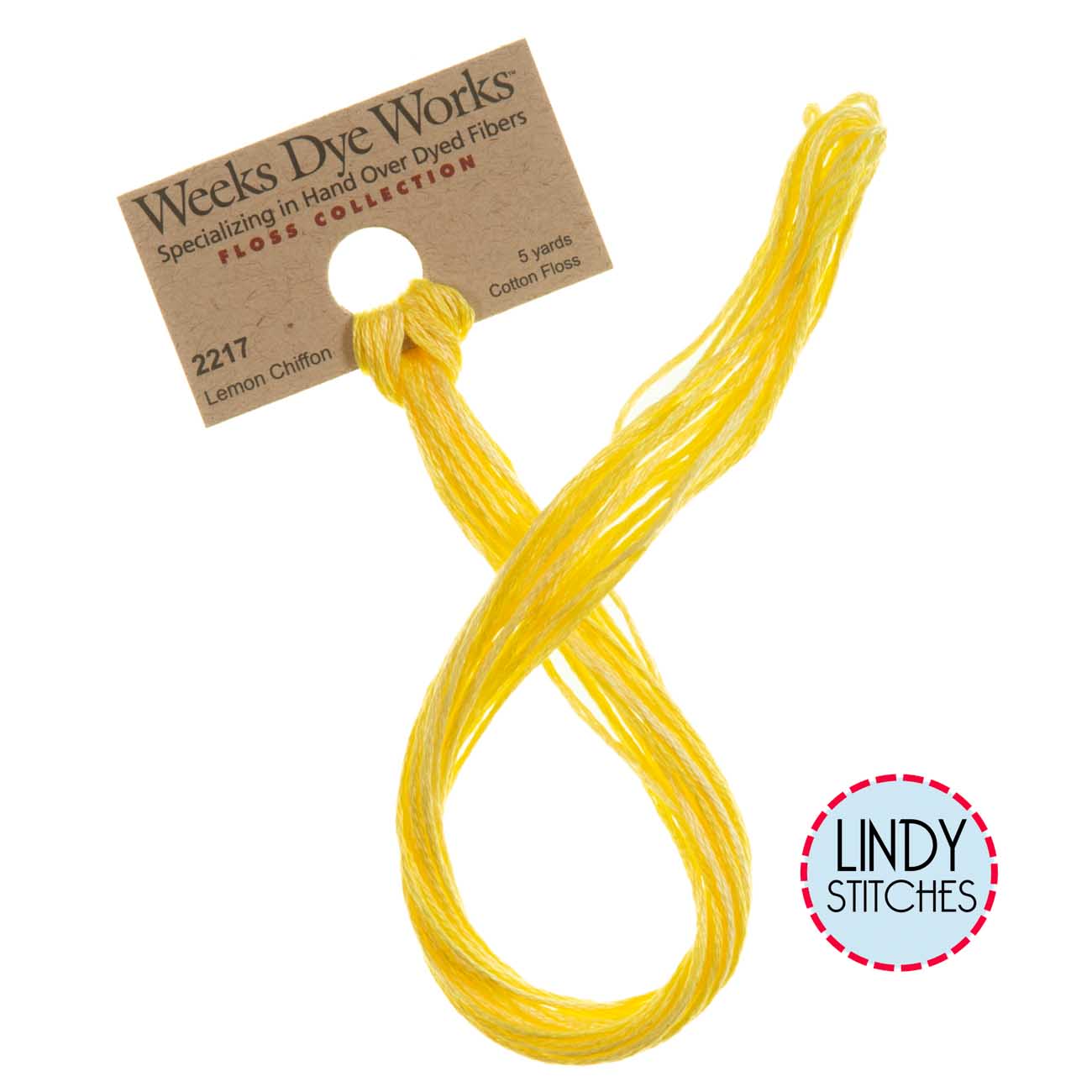 Lemon Chiffon Weeks Dye Works Floss Hand Dyed Cotton Skein 2217