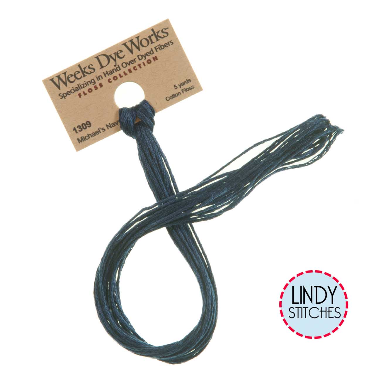 Michael's Navy Weeks Dye Works Floss Hand Dyed Cotton Skein 1309