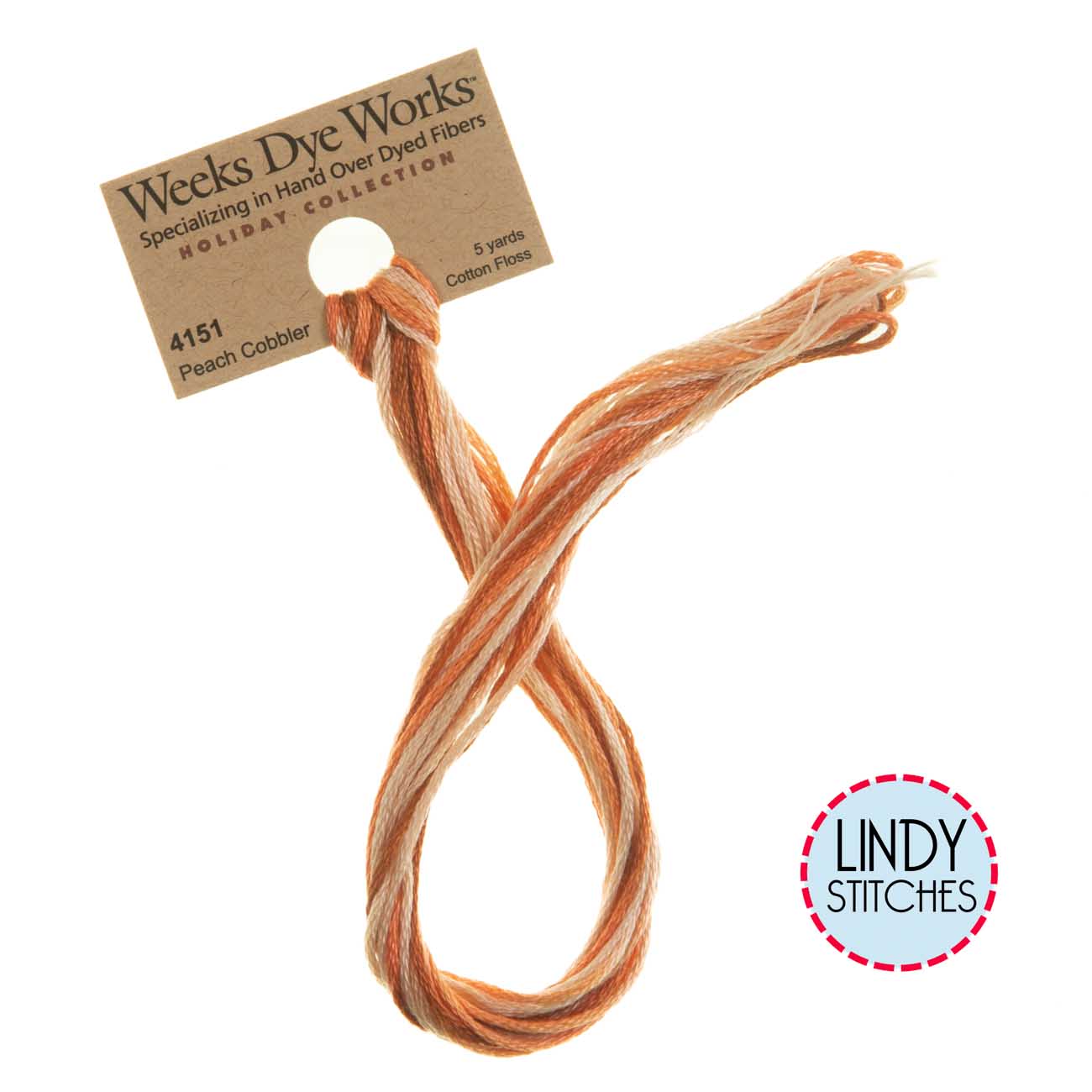 Peach Cobbler Weeks Dye Works Floss Hand Dyed Cotton Skein 4151