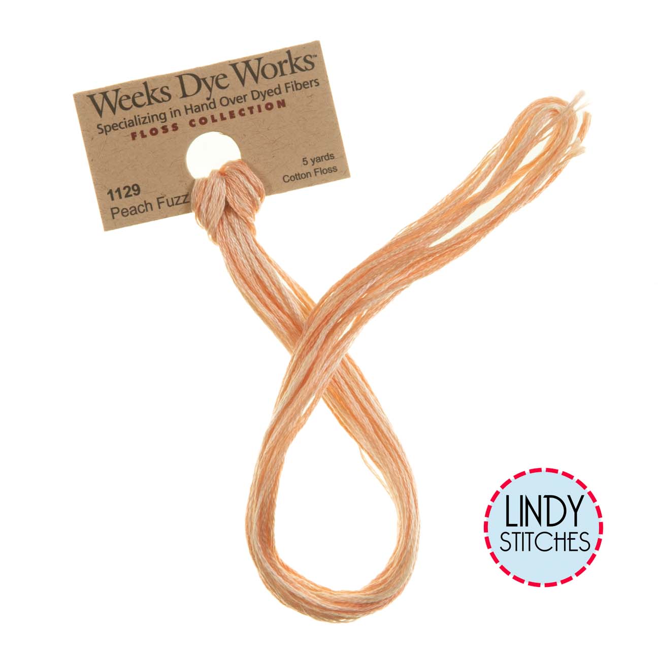 Peach Fuzz Weeks Dye Works Floss Hand Dyed Cotton Skein 1129