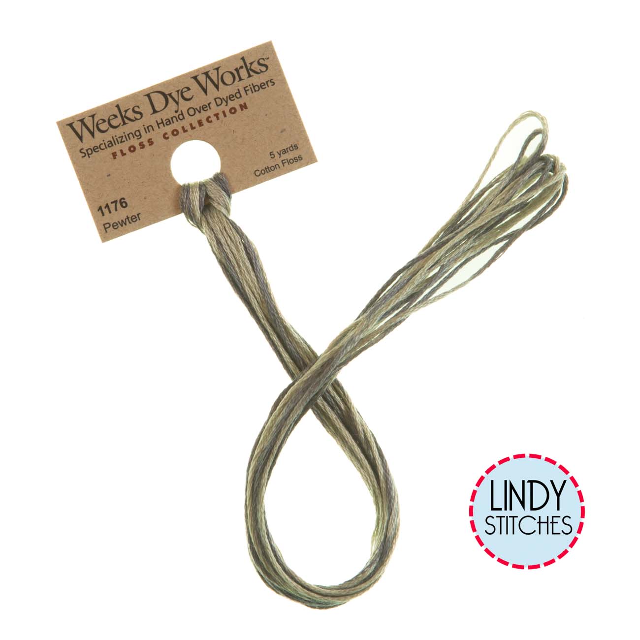 Pewter Weeks Dye Works Floss Hand Dyed Cotton Skein 1176
