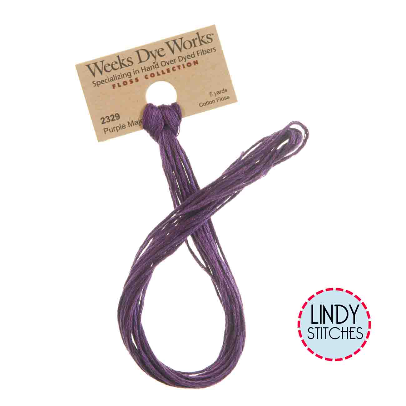Purple Majesty Weeks Dye Works Floss Hand Dyed Cotton Skein 2329