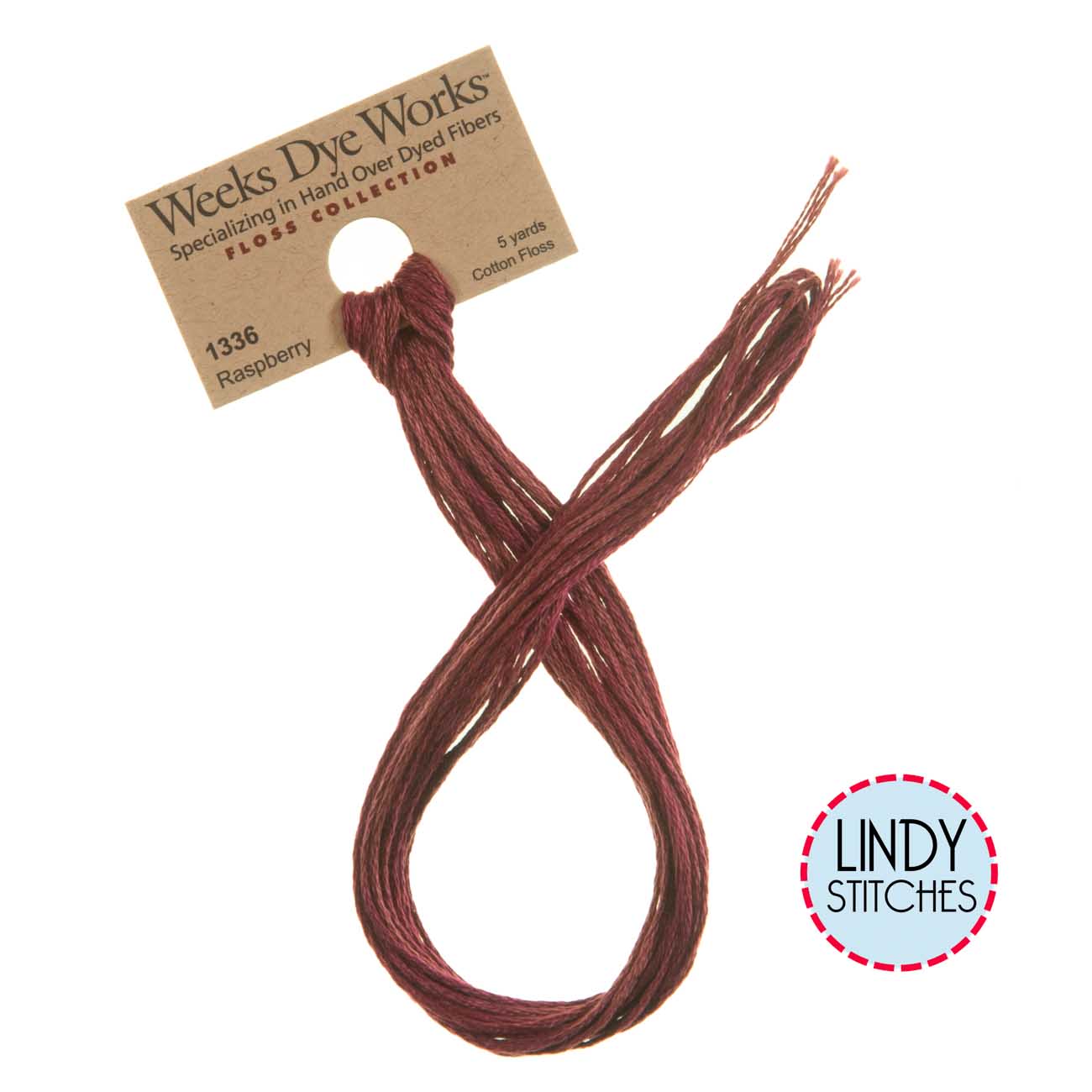Raspberry Weeks Dye Works Floss Hand Dyed Cotton Skein 1336