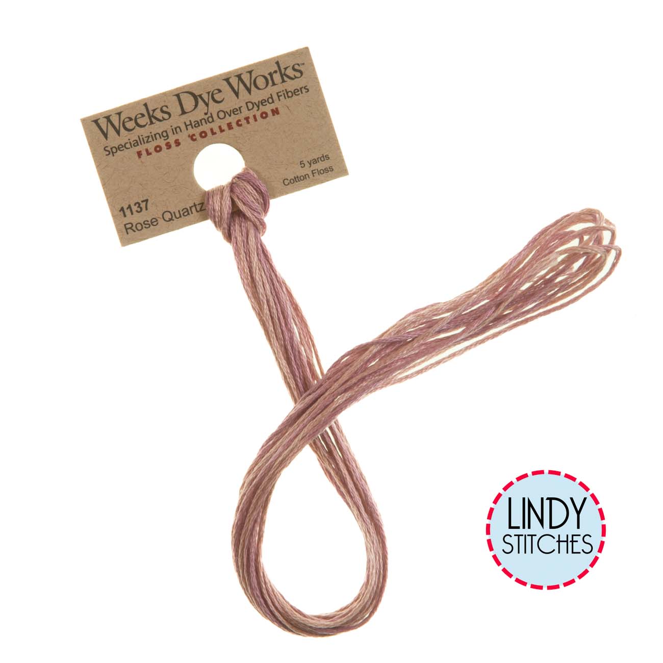 Rose Quartz Weeks Dye Works Floss Hand Dyed Cotton Skein 1137