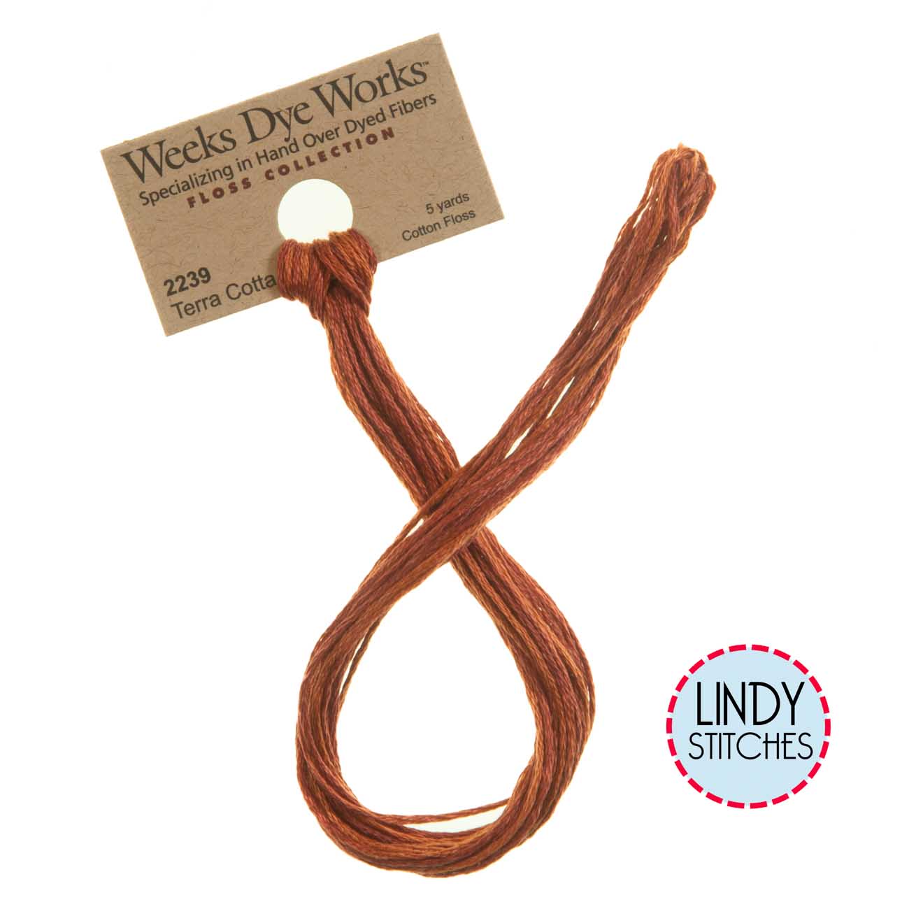 Terra Cotta Weeks Dye Works Floss Hand Dyed Cotton Skein 2239
