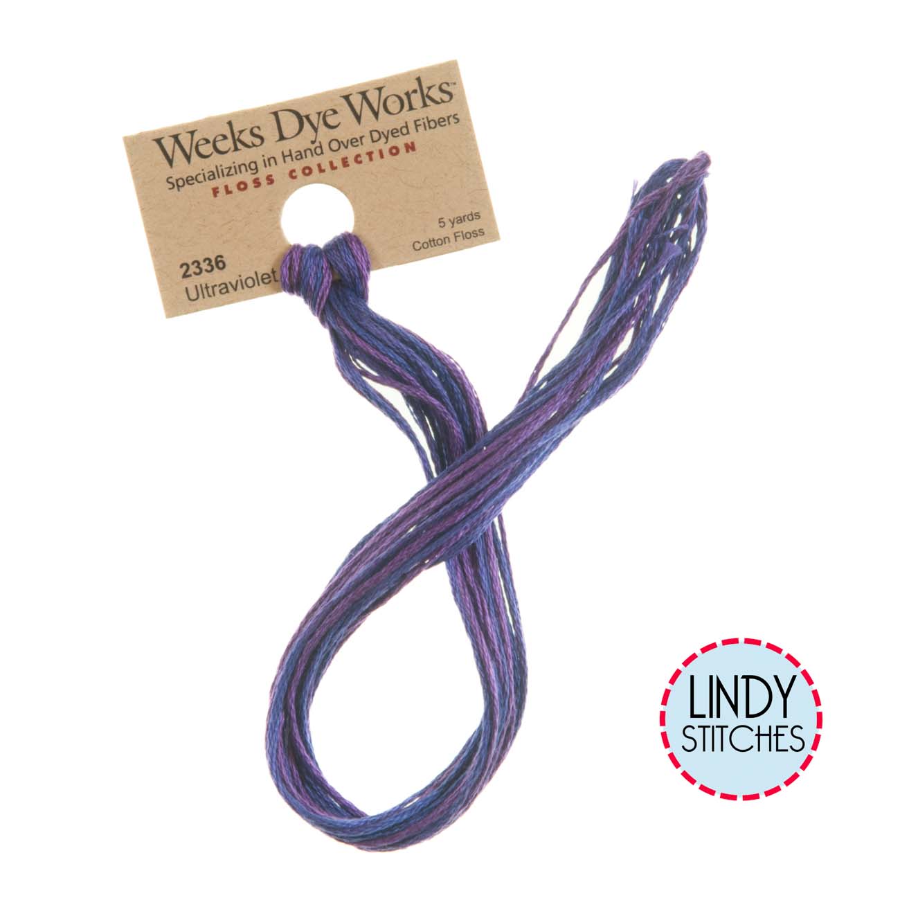 Ultraviolet Weeks Dye Works Floss Hand Dyed Cotton Skein 2336