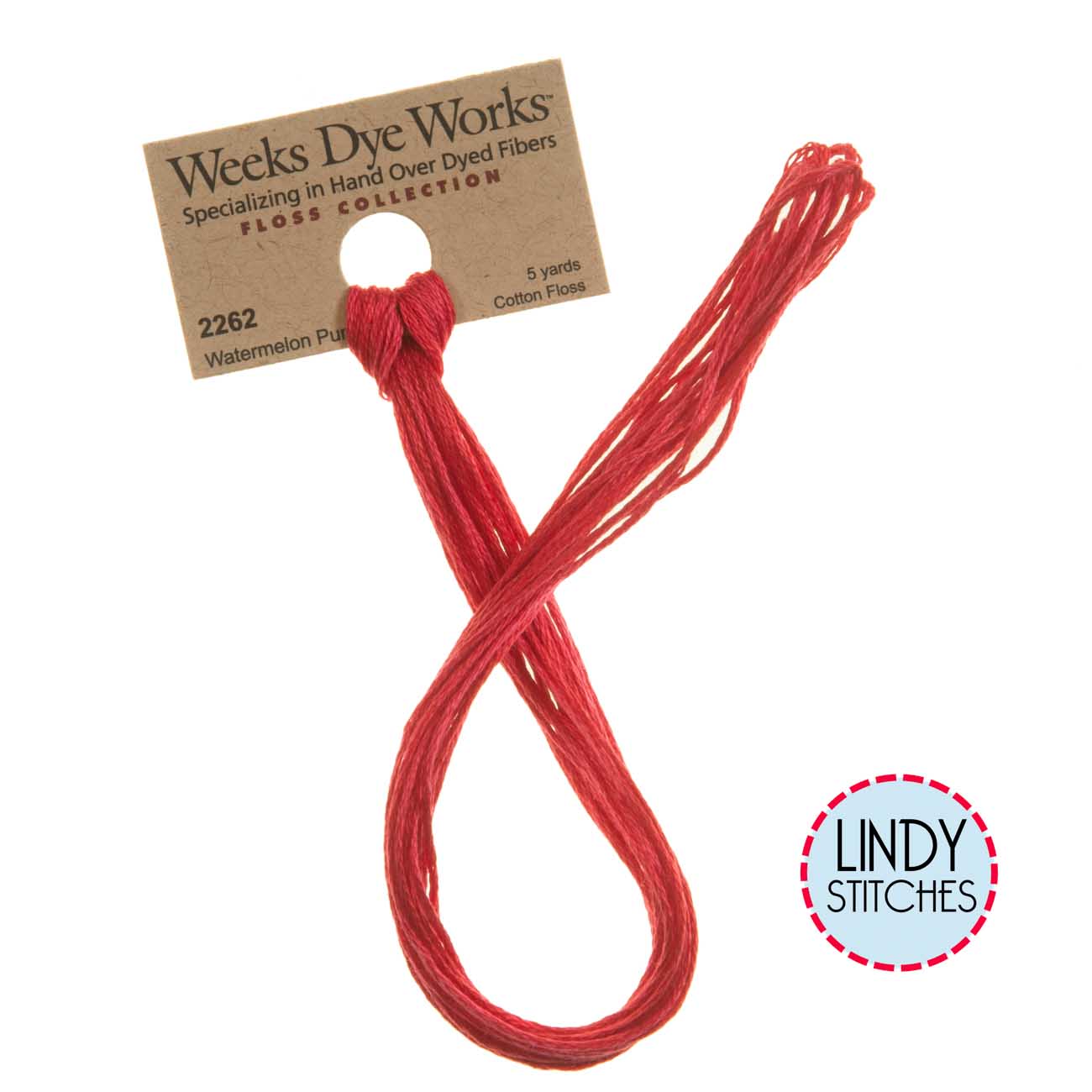Watermelon Punch Weeks Dye Works Floss Hand Dyed Cotton Skein 2262