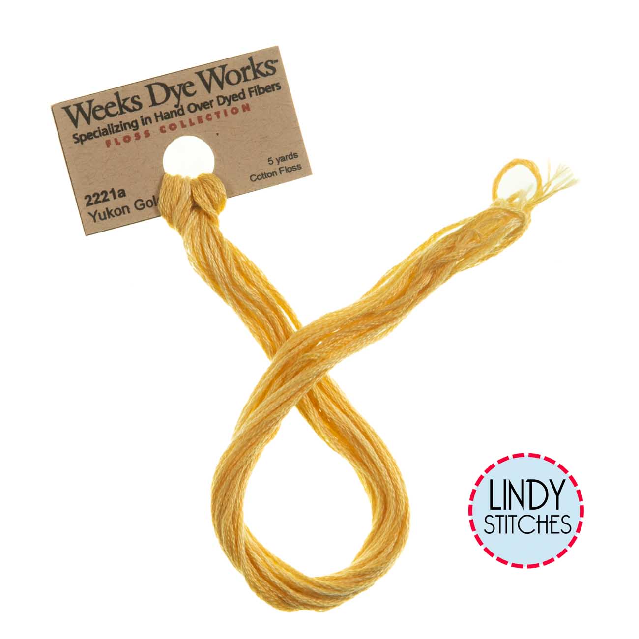 Yukon Gold Weeks Dye Works Floss Hand Dyed Cotton Skein 2221