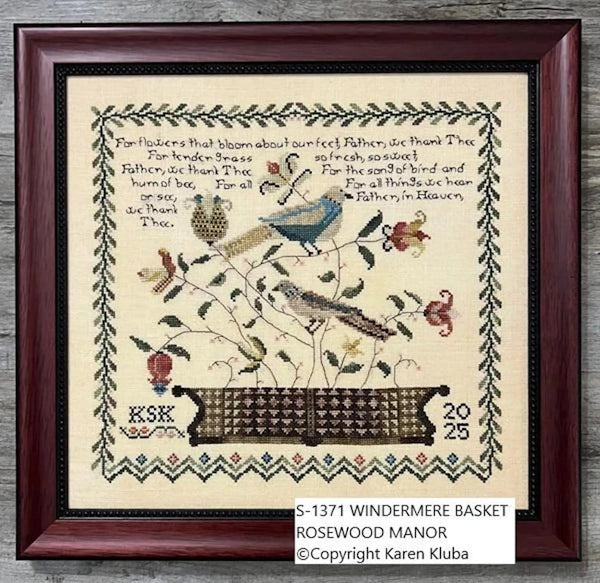 SALE Windermere Basket Cross Stitch Pattern by Rosewood Manor Nashville Market