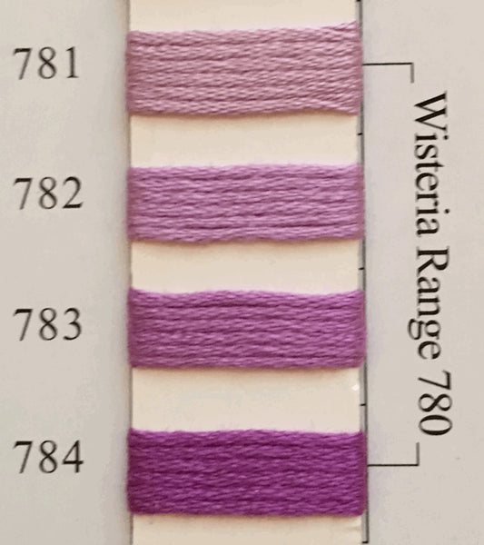 Needlepoint NPI Silk Floss 8 Ply Wisteria Range 781 782 783 784