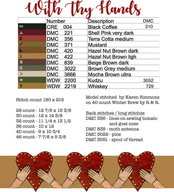 With Thy Hands by Teresa Kogut Cross Stitch Pattern