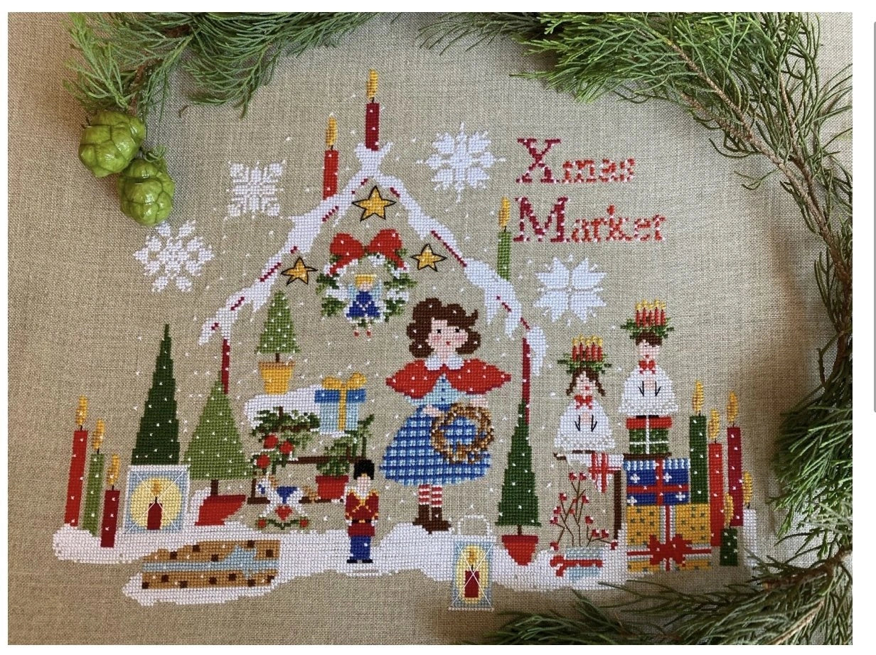 SALE Xmas Market Lilli Violette Cross Stitch Pattern