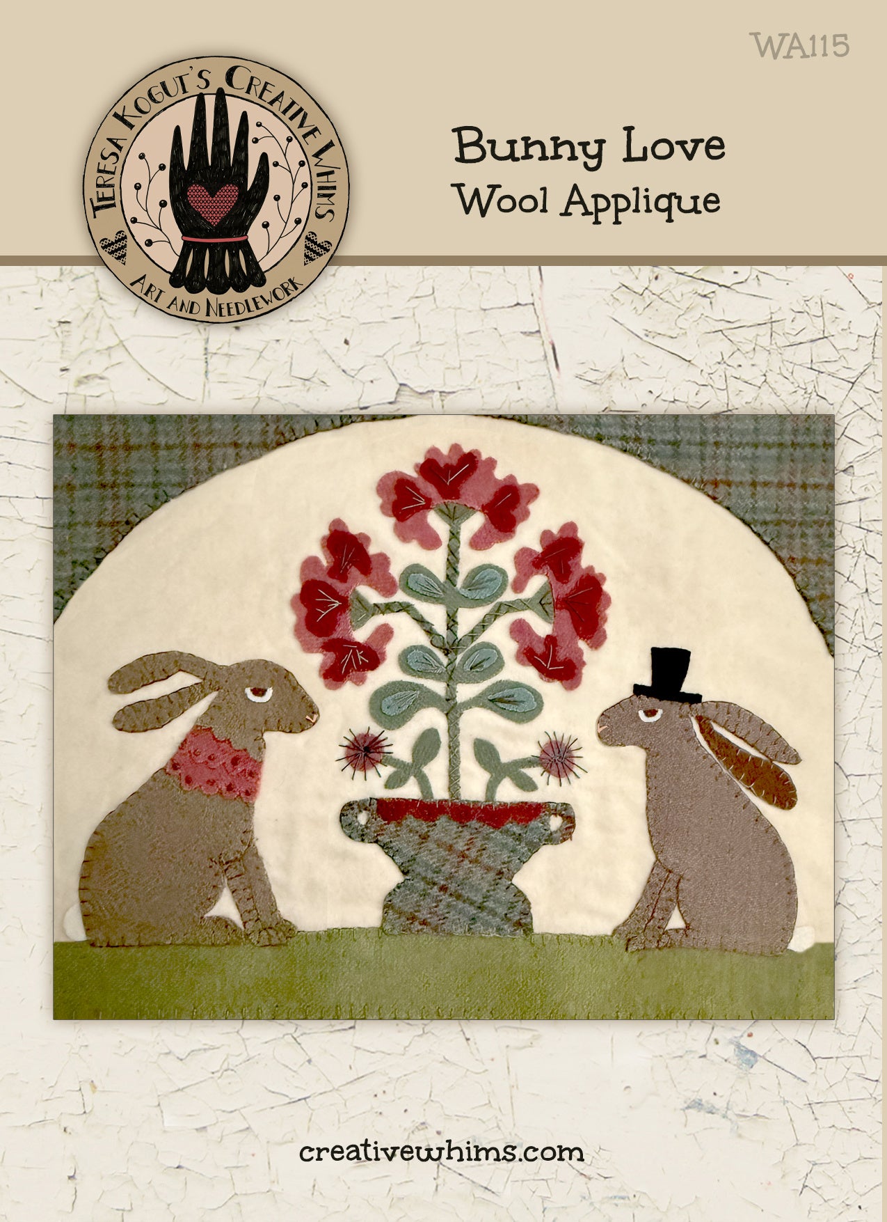 PREORDER Teresa Kogut BUNNY LOVE Wool Applique Pattern Nashville Market
