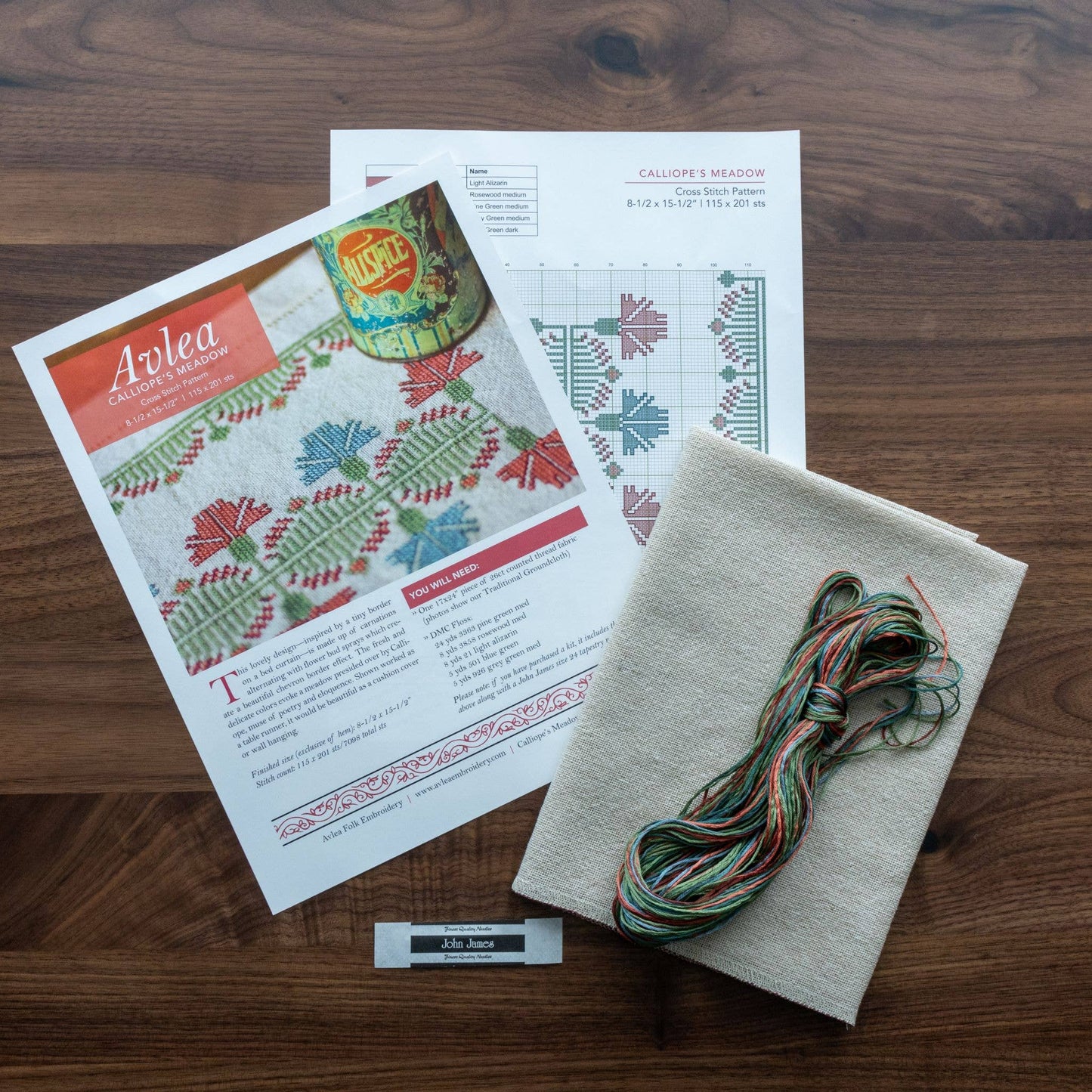 Cross Stitch Kit - Calliope's Meadow Avlea Folk Embroidery