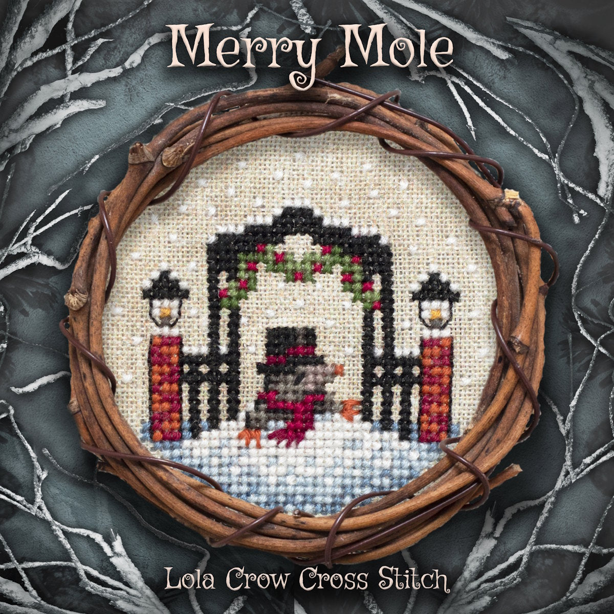 PREORDER Lola Crow MERRY MOLE Cross Stitch Pattern