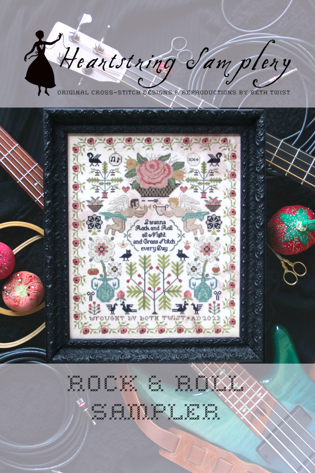 Rock & Roll Sampler Cross Stitch Pattern by Heartstring Samplery Nashville Market