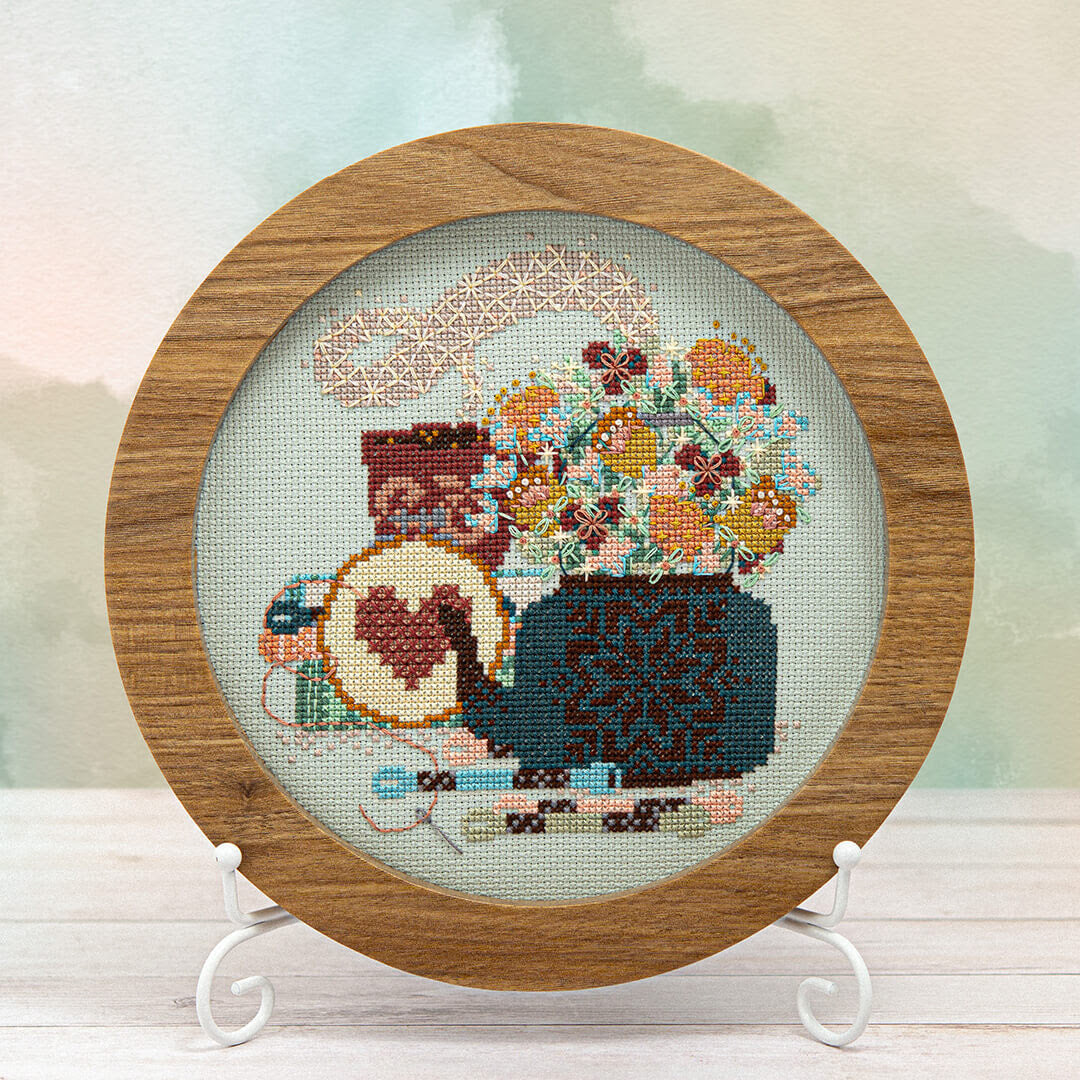 PREORDER Counting Puddles SPRINGTIME SIP + STITCH Cross Stitch Pattern Nashville Market