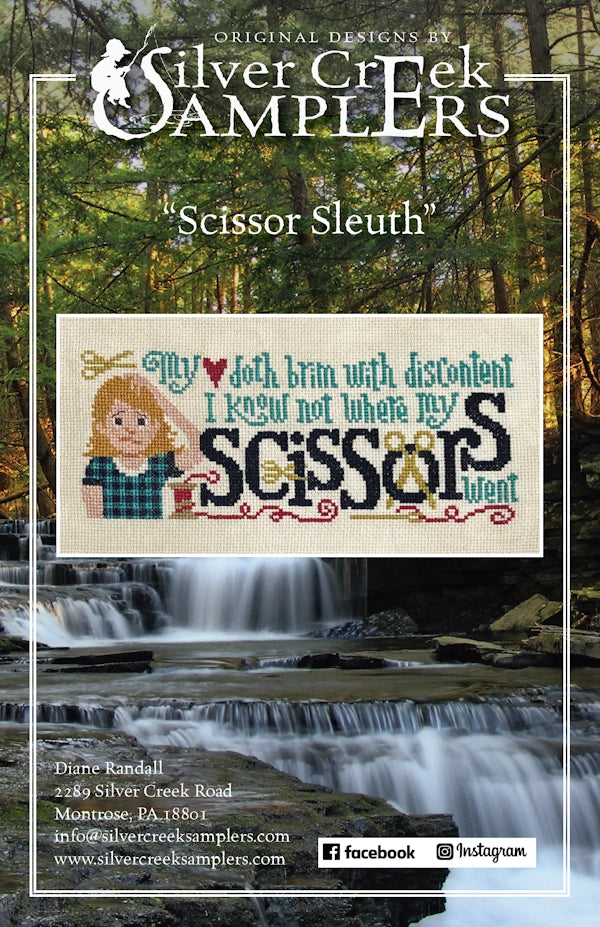 SALE Scissor Sleuth Cross Stitch Pattern by Silver Creek Samplers