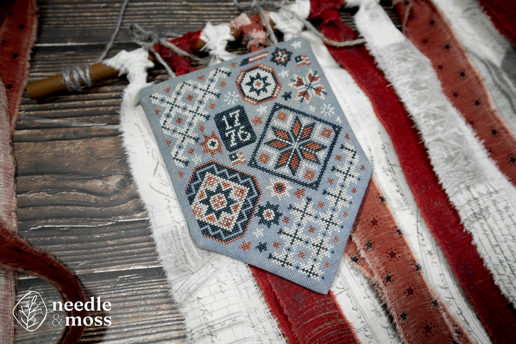 Needle and Moss STARS & STRIPES Cross Stitch Pattern