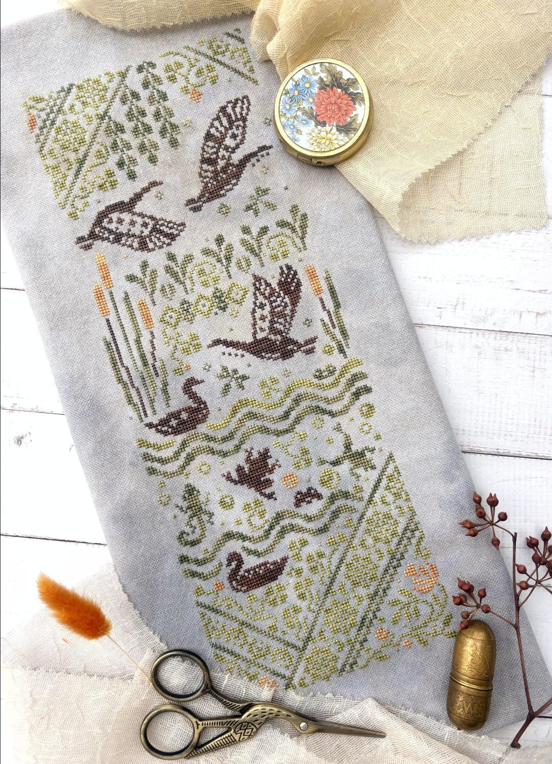 PREORDER Quaternion Creations WILD GOOSE CHASE Cross Stitch Pattern