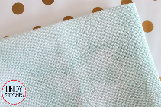 32 count Spearmint Linen Hand Dyed Cross Stitch Fabric by Forbidden Fiber Co