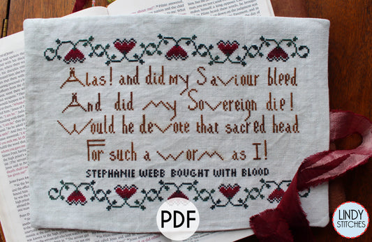 PDF Alas and Did My Saviour Bleed Cross Stitch Pattern by Lindy Stitches