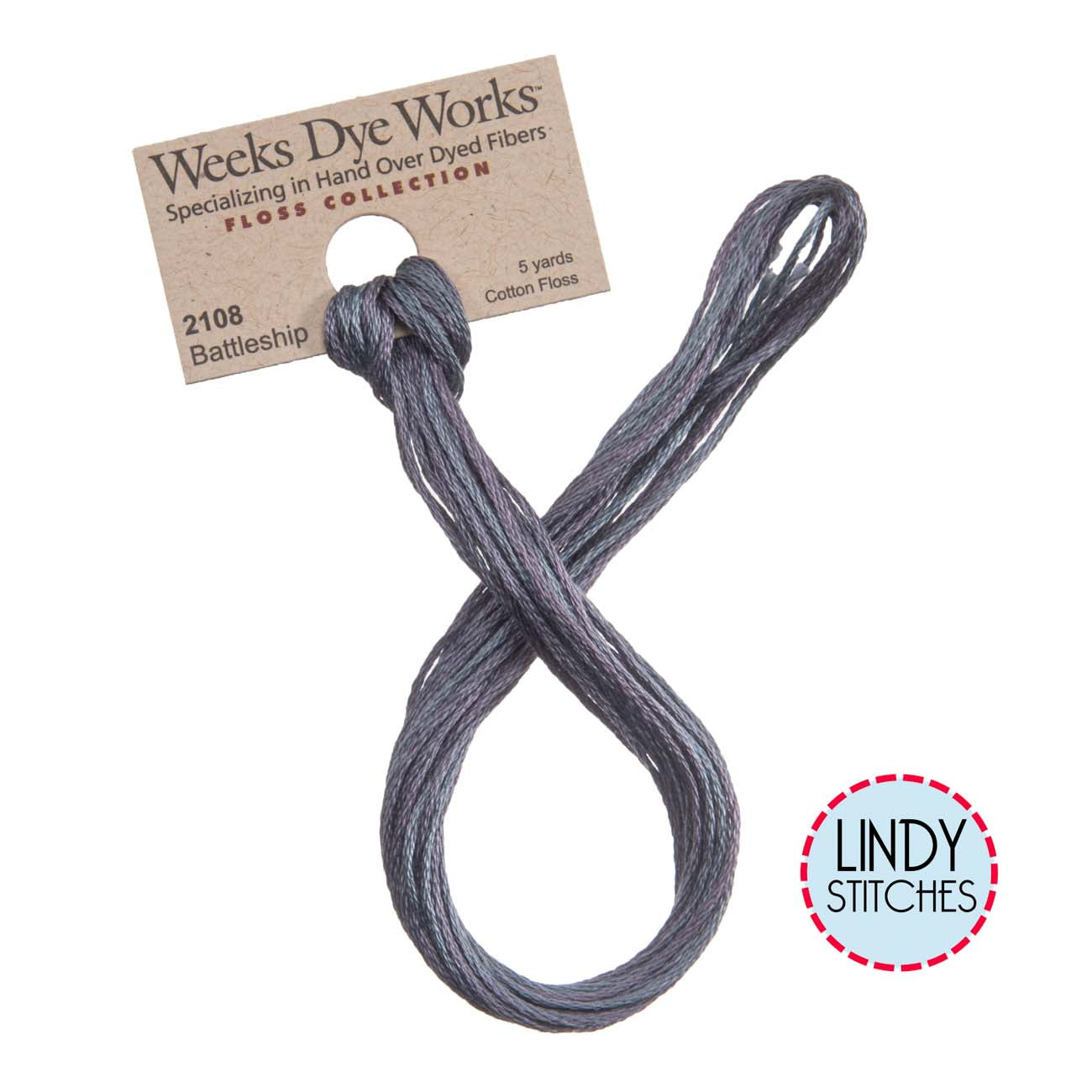 Battleship Weeks Dye Works Floss Hand Dyed Cotton Skein 2108