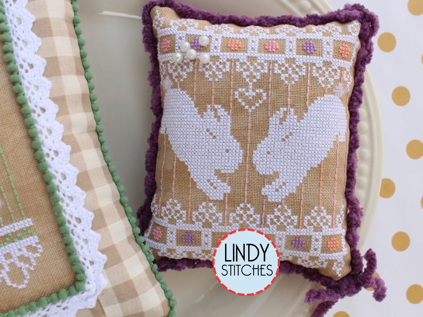 Bunny Lace Trio Cross Stitch Pattern by Lindy Stitches PDF Download
