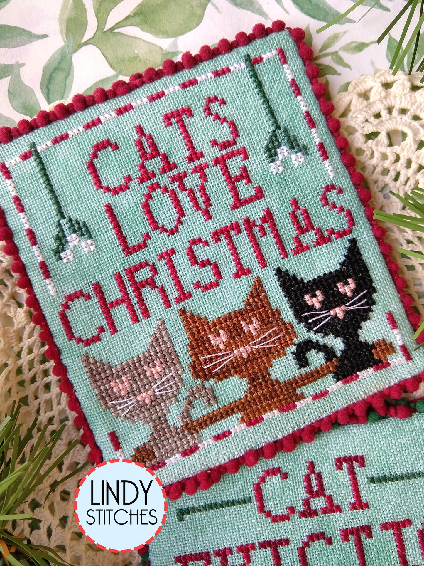 Cats Love Christmas Cross Stitch Pattern by Lindy Stitches PDF