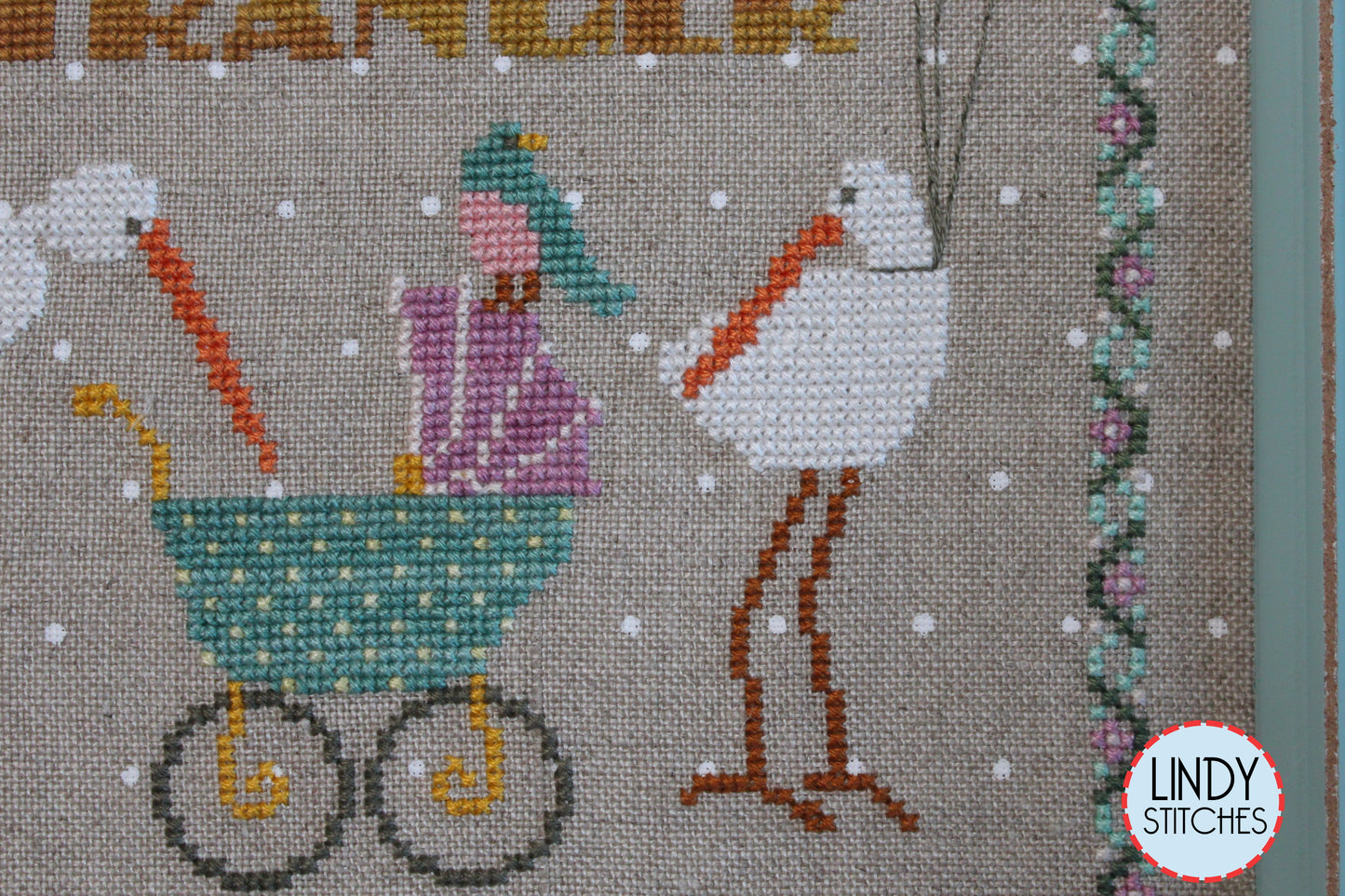 Little Stranger Birth Sampler Set Cross Stitch Patterns by Lindy Stitches Physical Copy