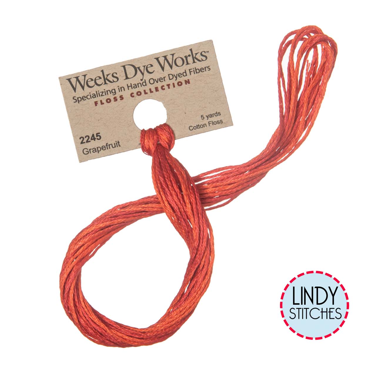 Grapefruit Weeks Dye Works Floss Hand Dyed Cotton Skein 2245