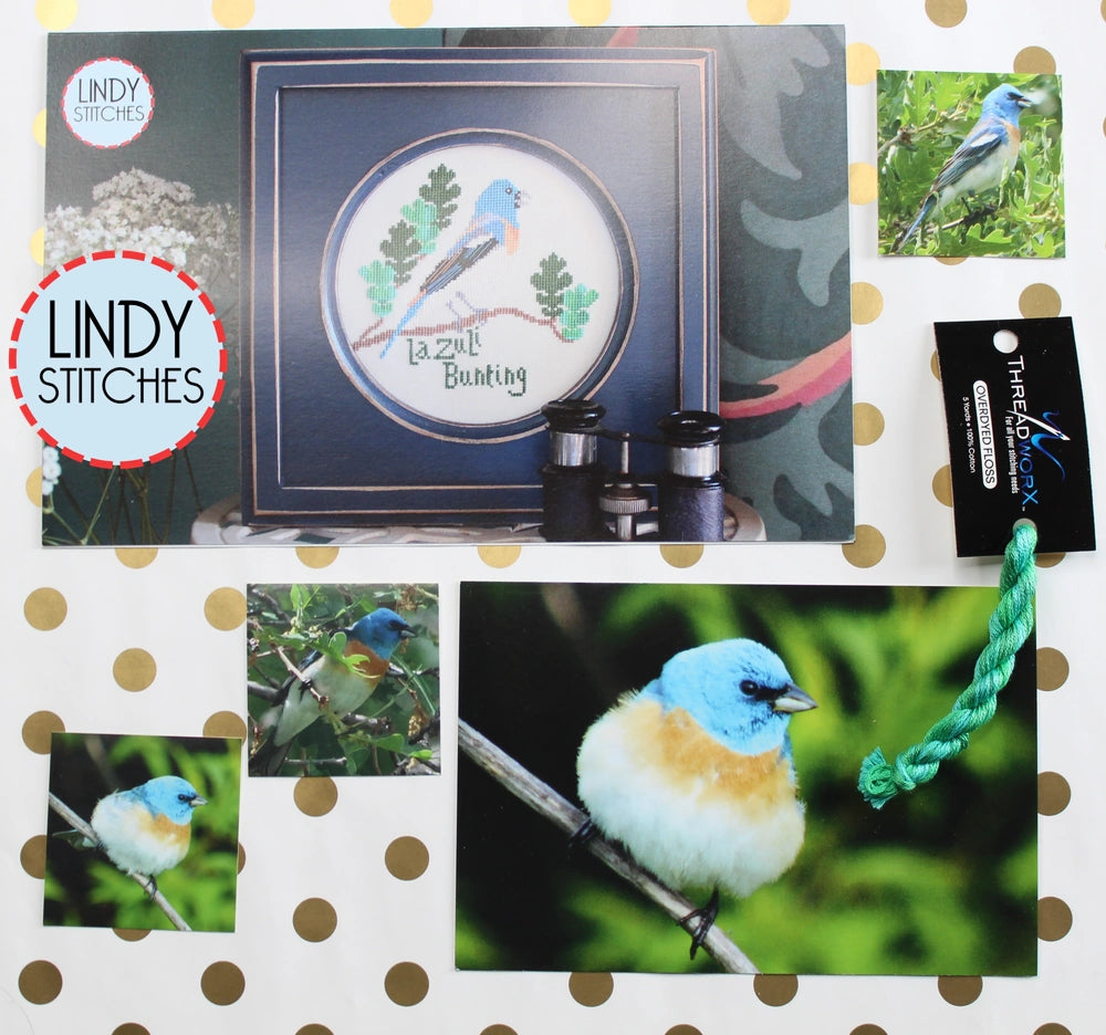Lazuli Bunting Bird Crush Club Cross Stitch Pattern #5