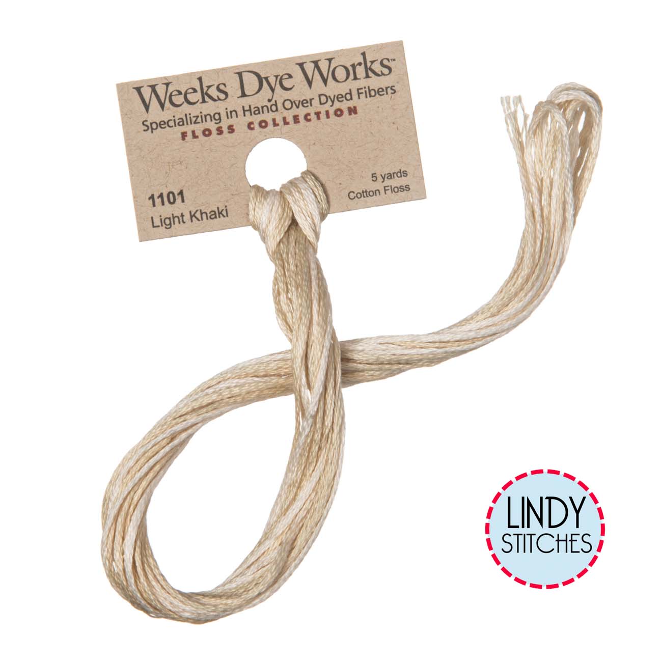 Light Khaki Weeks Dye Works Floss Hand Dyed Cotton Skein 1101