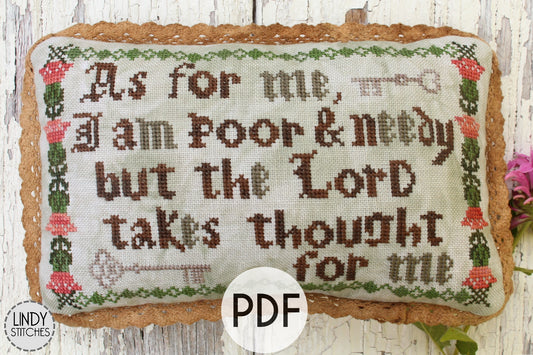 PDF Poor and Needy Cross Stitch Pattern by Lindy Stitches