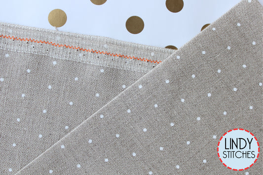 36 ct Raw Linen with White Mini Dots by Zweigart Cross Stitch Fabric