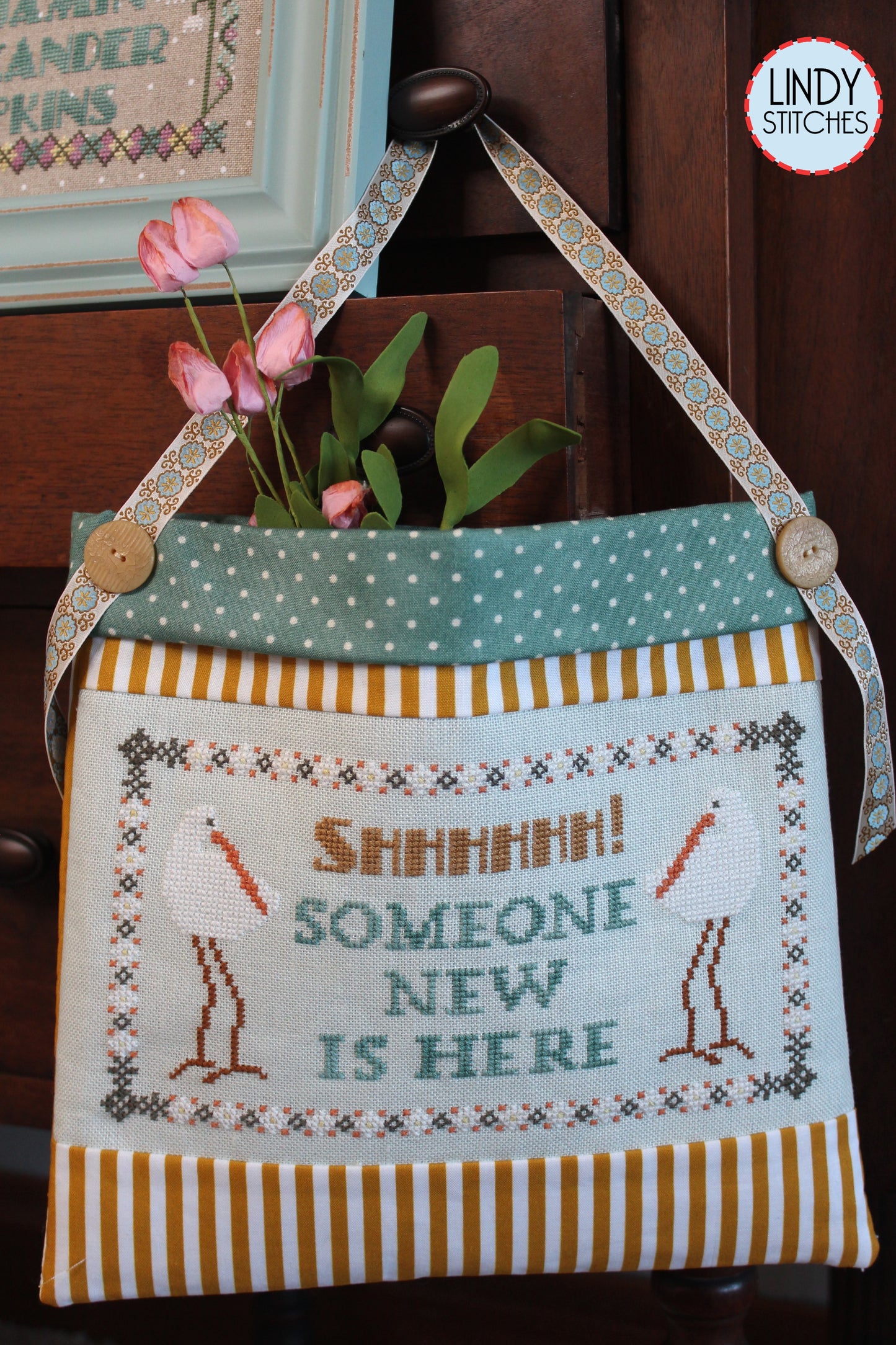 Little Stranger Birth Sampler Set Cross Stitch Patterns by Lindy Stitches Physical Copy