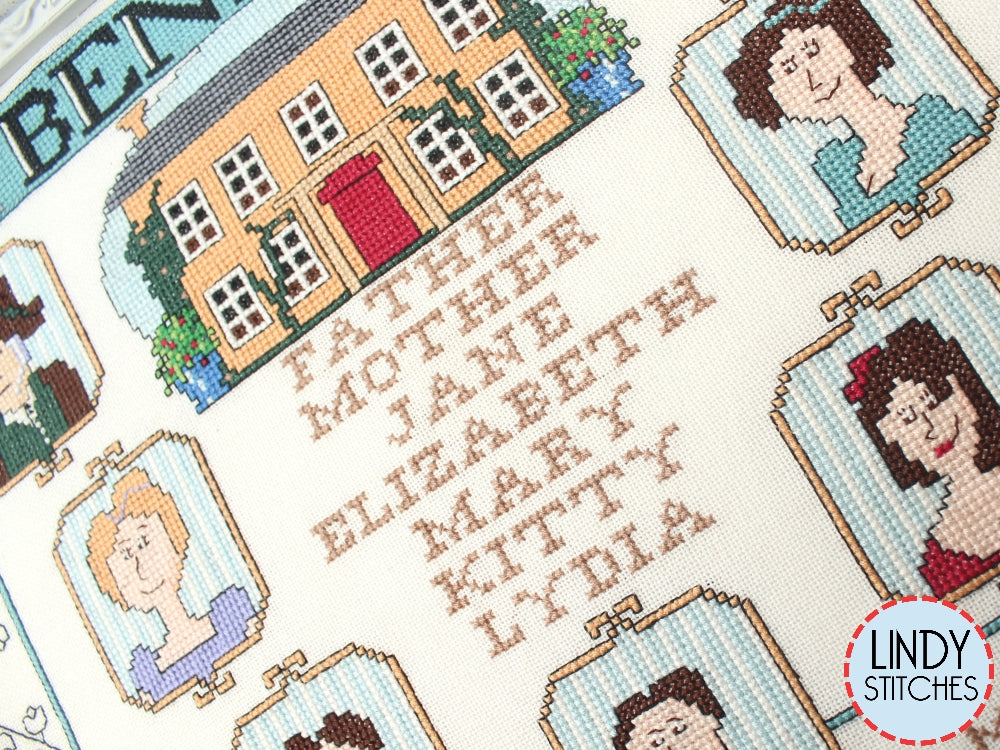 PDF Bennet Family Sampler Lindy Stitches Jane Austen Cross Stitch Pattern